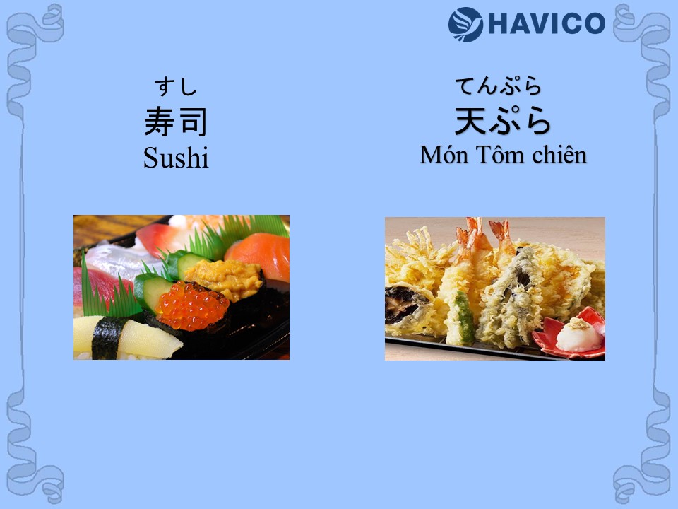 Từ vựng tiếng Nhật: Chủ đề món ăn