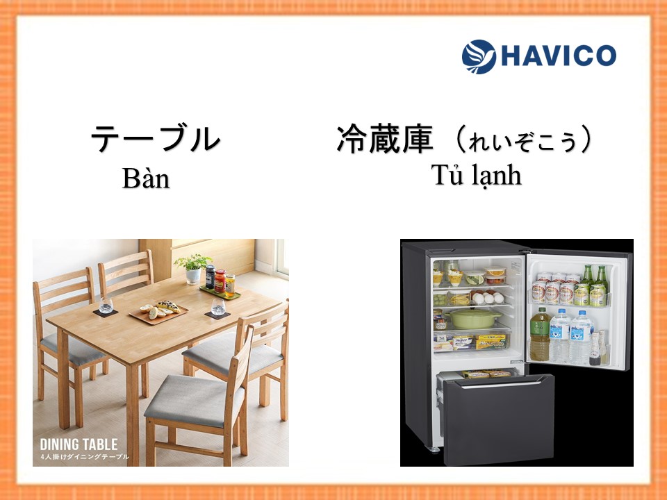 Từ vựng tiếng Nhật: Chủ đề nhà bếp