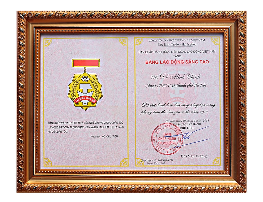 Giải thưởng Lao động sáng tạo từ Tổng Liên đoàn Lao động Việt Nam